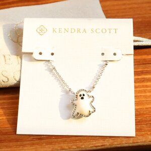 Kendra Scott Ghost Silver White Mother-of-Pearl Necklace fashion